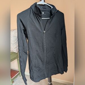 Black warm-up athletic jacket